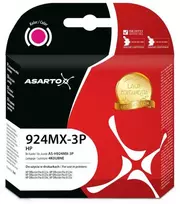 Rašalas Asarto, skirtas HP 924e 3-PACK | 4K0U8NE | 924MX-3P | 3*800 puslapių | rausvai raudona