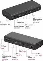 ICY BOX USB-C 17w1 | 2x HDMI 2.0 4K@60Hz | 2x DP 1.4 8K@60Hz | 2x USB-C 4K@60Hz | PD 3.1 do 140W