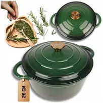 Atusa EMALIOWANY Puodas ŻELIWNY 24cm 4L HAGE Žalias