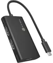 HUB USB Icy Box huby i koncentratory USB 3.2 Gen 2 (3.1 Gen 2) Type-C 10000Mbit/s juoda
