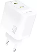 Dudao A28PEU PD 45W GaN 2xUSB-C Wall Charger - Baltas