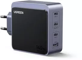 Ugreen Nexode S 140W, GaN, 3x USB-C + USB (pilka)