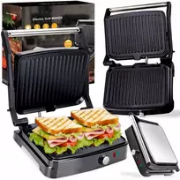 Elektrinis panini grilis–skrudintuvas kebabams ir sumuštiniams, sulankstomas