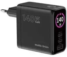 Įkroviklis Mobile Origin 140W GaN Ekranas Charger PW21 - 2x USB-C + USB-A