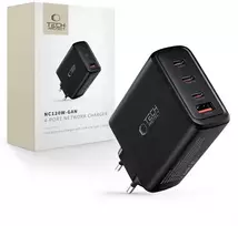 Tech-Protect NC120W-GAN 4-Port laidinis įkroviklis PD 120W / QC3.0 juodos spalvos