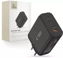 Tech-Protect NC200W-GAN 4-port laidinis įkroviklis PD 200W / QC3.0 juodos spalvos