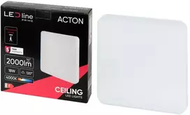 Led Line Prime LED šviestuvas, paviršinis, ACTON 18W 2000lm 4000K IP54 kvadratinis su judesio jutikliu
