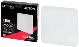 Led Line Prime LED šviestuvas, paviršinis, ACTON 18W 2000lm 4000K IP54 kvadratinis