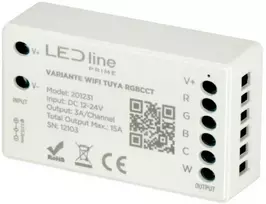 Port Designs LED juostų valdiklis RGB+CCT, 12/24Vdc, 15A, valdomas RF, Wi-Fi, TUYA, LED line PRIME