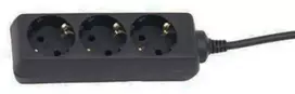 Acuma Ilgintuvas su įžeminimu 3viet./5m/3x1.5mm juodas