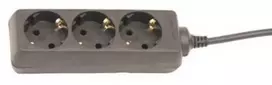 Acuma Ilgintuvas su įžeminimu 3viet./1.5m/3x1mm juodas