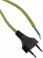 Laidas su elektros kištuku ir jungikliu DPM 2.5m geltonas/žalias