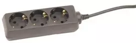 Acuma Ilgintuvas su įžeminimu 3viet./3m/3x1.5mm juodas