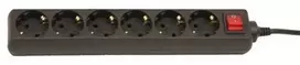 Acuma Ilgintuvas su įžeminimu ir jungikliu 6viet./5m/3x1.5mm juodas
