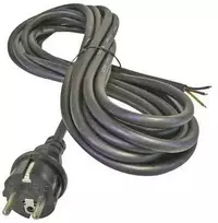 Laidas su elektros kištuku 5m/3x2.5mm guminis/juodas