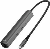 Bluecloud USB-C į USB-C šakotuvas ir Gigabit Ethernet, 4 prievadai