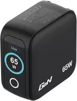 Verbatim, Mini kroviklis GaN su wyświetlaczem TFT 2 x USB-C / 1 x USB-A, juoda, 65W, Wymienne wtyczki EU, UK, USA