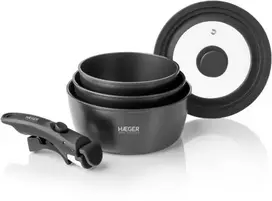 Haeger PA-C05.020A lengvai montuojami puodai, puodų rinkinys su nuimama rankena