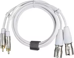 Fuj:tech 2 x RCA uros – 2 x XLR uros audiokaapeli, 3 m, valkoinen