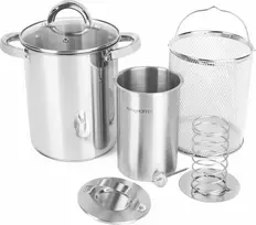 Konighoffer Kumpio virimo aparato rinkinys su puodu ir termometru naminiams mėsos gaminiams, nerūdijančio plieno virtuvės komplektas, 4 l puodas ir 1.5 l kumpio virimo indas, mėsos gaminimo įranga