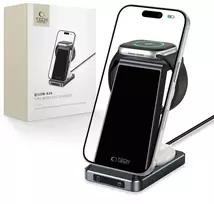 Tech Protect 3 viename indukcinis įkroviklis išmaniesiems telefonams ir „Apple Watch“ ausinėms, 15 W, juodas