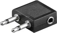Adapteris AV Goobay Jack 3.5 mm – Jack 3.5 mm x2 juodas (61004)
