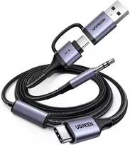 Adapteris audio Ugreen su funkcijakowanie 2in1 USB-C - USB-A/C + mini lizdas - juoda