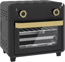 Mini orkaitė su ventiliatoriumi, oro gruzdintuvė, laikmatis, vidinis apšvietimas, 10 L, juoda
