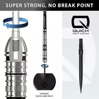 30 gramų strėlytės Harrows Supergrip QP Tapered Quick 90% volframo