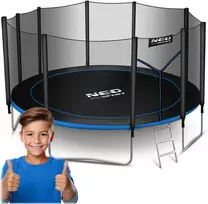 15 pėdų / 465 cm sodo batutas su lauko tinklu ir kopėčiomis „Neo-Sport“