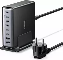 UGREEN GaN USB-C stalinė įkrovimo stotelė 200 W, 8x USB (6x USB-C, 2x USB-A), juoda