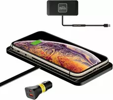 Polmxs 15 W automobilinė belaidė įkrovimo kilimėlio tipo stotelė su QC3.0, 30 cm kabelis