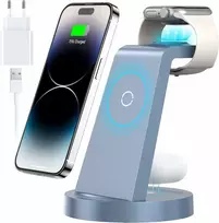 KLiHD 3-in-1 belaidė įkrovimo stotelė Phone, Watch ir Pods, 18 W, mėlyna, CW350