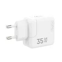 Įkroviklis Maxximus Ład. sieć. MX Burst GaN PD 35W, 2xUSB-C + kabelis PD 20W C/Lightning, Baltas/BALTA