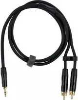Fuj:tech 3,5 mm TRS uros – 2 x RCA uros adapterikaapeli, 5 m, musta