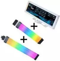 Lian Li "Visual Upgrade Kit" Strimer Wireless 24-Pin RGB Mainboardkabel, Controller + 12V-2x6 GPU-Kabelis Wide & 8.8 Universal Screen - baltas