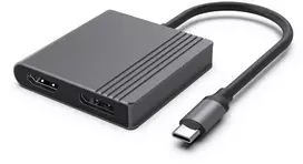 Gembird A-CM-HDMIFDPF-01 USB-C to HDMI + DP adapter, 4K 60Hz, juodas