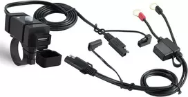 iMESTOU SAE į USB adapteris motociklui, 2 x USB 2,4 A, įmontuotas voltmetras, OT-2
