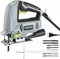 WORKPRO elektrinis siaurapjūklis 600 W, 3000 spm, 6 greičiai, 45° pjovimo kampas, W124751AU
