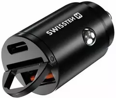 Įkroviklis Swissten SWISSTEN Maitinimo šaltinis / sieciowy adapter 30W, 2-portowy, USB-C, USB-A, Szybkie �adowanie GaN