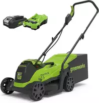 Greenworks akumuliatorinė vejapjovė 24V 2Ah, 33 cm pjovimo plotis, 30 l talpa, bešepetėlinis variklis, modelis 2516107UA
