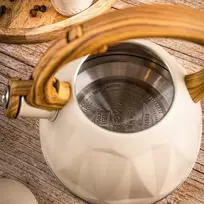 King Hoff Virdulys, Švilpiantis virdulys, 2 l, kreminės spalvos, nerūdijančio plieno