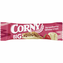CORNY BIG javainis su baltuoju šokoladu, braškių skonio, 40g, 139559