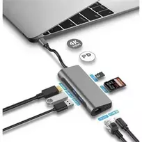 Gigabyte USB-C 7in1 Docking Station | Micro SD, RJ-45 (Ethernet), USB 3.0 A, USB-C, SD, HDMI, 3.5 mm | Ethernet LAN (RJ-45) jungtys 1 | HDMI jungtys quantity 1 | Garantija 24 mėn.