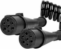 Spiralinis kabelis sunkvežimio priekabai 2x 7 kontaktų N tipo 5m 24v amio-04380