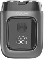 Mini plaukų skutimo mašinėlė-barzdaskutė OSOM LED Metal Body Dual Blade Rotary Shaver OSOM02973, pilkos spalvos
