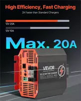 DC-DC akumuliatorių įkroviklis, 12V 20A 250W išmanusis daugiapakopis įkroviklis švino rūgšties, ličio, AGM, GEL akumuliatoriams, kemperiams, komerciniam transportui, valtims, jachtoms, srovės keitiklis