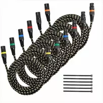 XLR kabelis scenos apšvietimui ir mikrofonams, ekranuotas subalansuotas paauksuotas 3 kontaktų, DMX vyriškas-moteriškas mikrofono laidas, 6 vnt. 7.62 m, garso jungtis