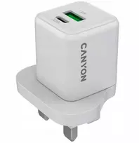 Įkroviklis Canyon CANYON Įkroviklis jungiama į tinklą CU20AC GaN 20W 1xPD 1xQC UK Balta