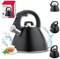 Virdulys, Plieninis virdulys 2,5 l matinės juodos spalvos su minkšta rankena, Klausberg kb-7952